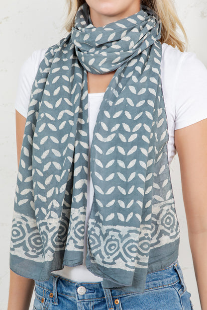 Hand Block Print Cotton Scarf