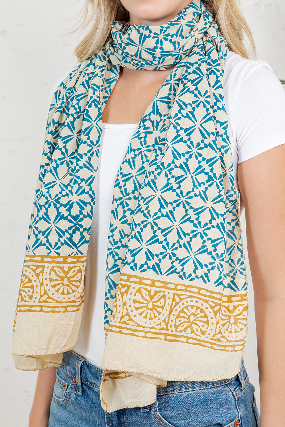 Hand Block Print Cotton Scarf
