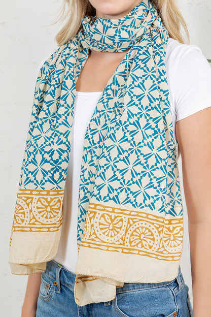 Hand Block Print Cotton Scarf