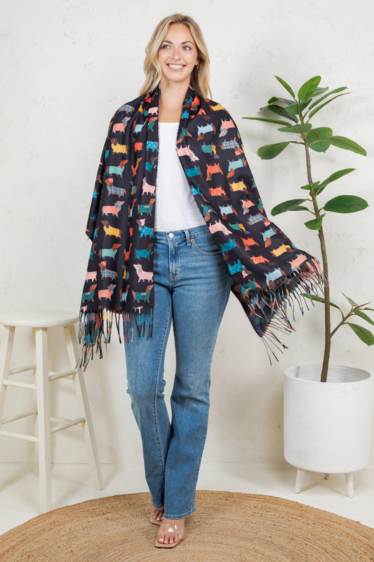 DOG PRINT SCARF