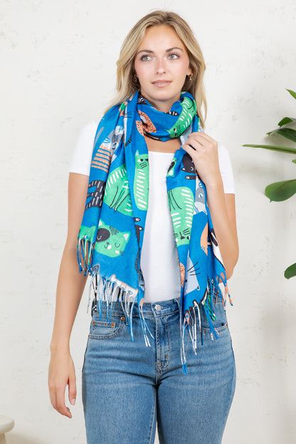 Variety Of Playful Cat Scarf