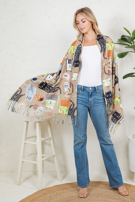 Variety Of Playful Cat Scarf