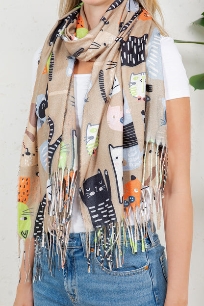 Variety Of Playful Cat Scarf