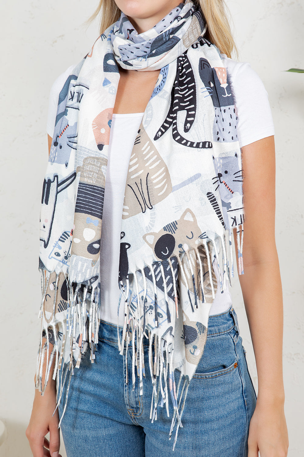 Variety Of Playful Cat Scarf