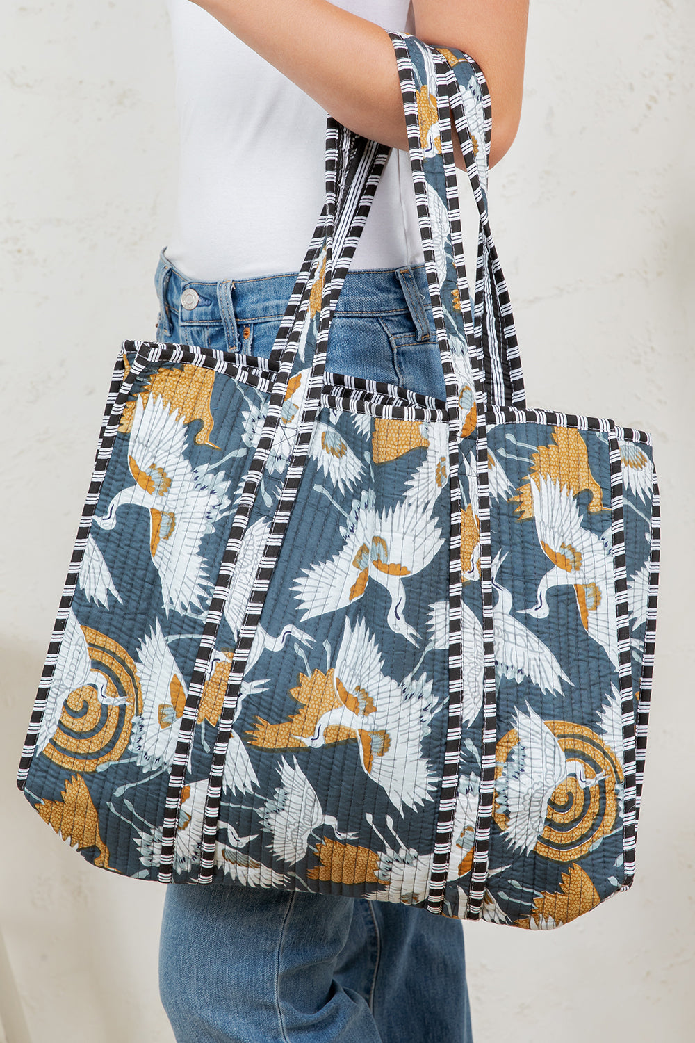 Bird Quilted Tote Bag