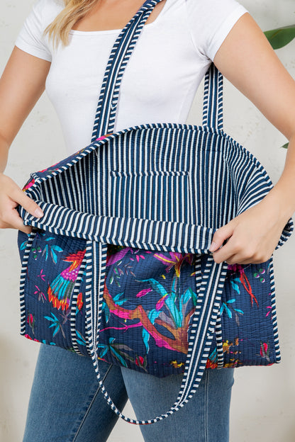 Bird Quilted Tote Bag