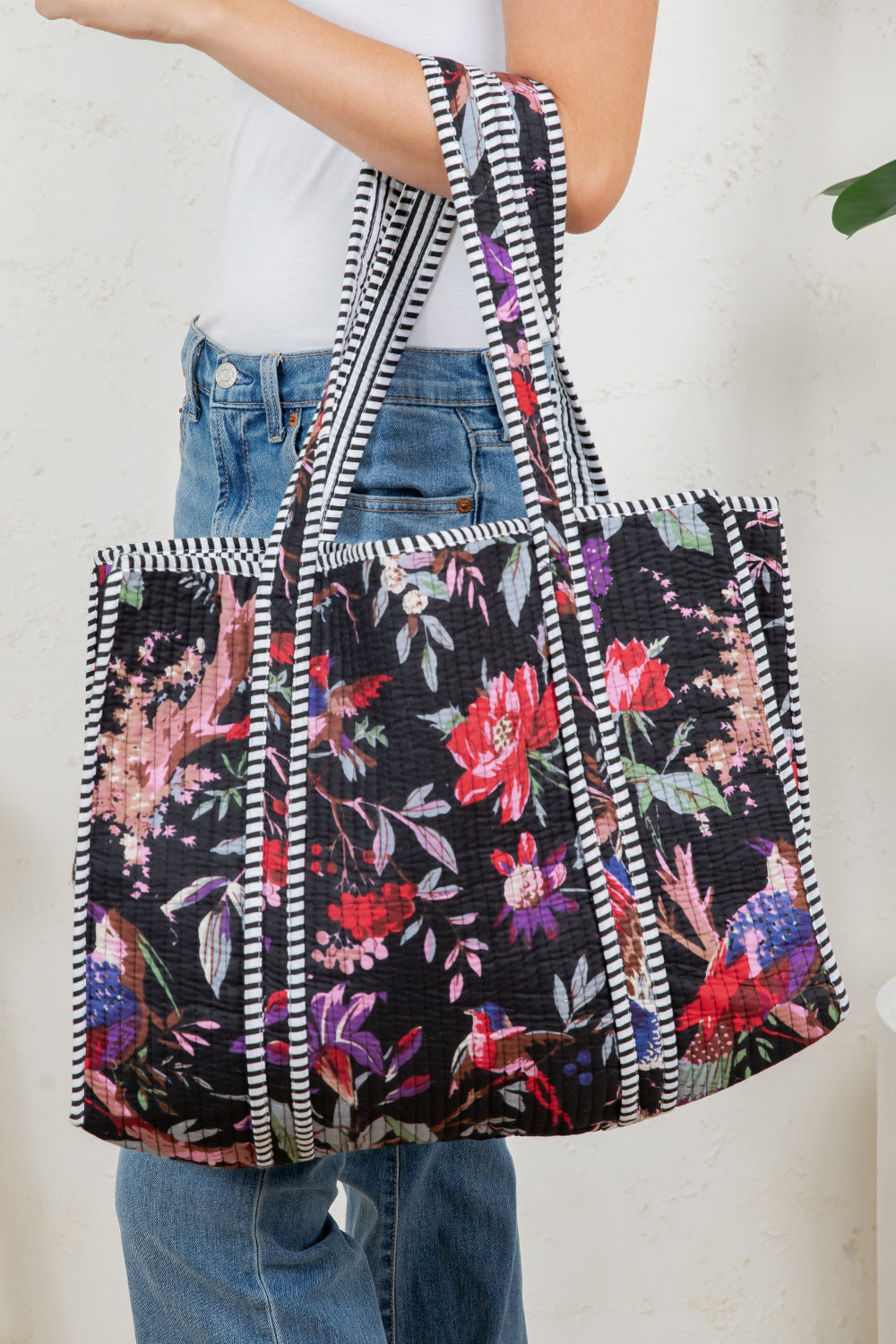 Bird Quilted Tote Bag