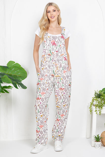 Floral Mushroom Overall