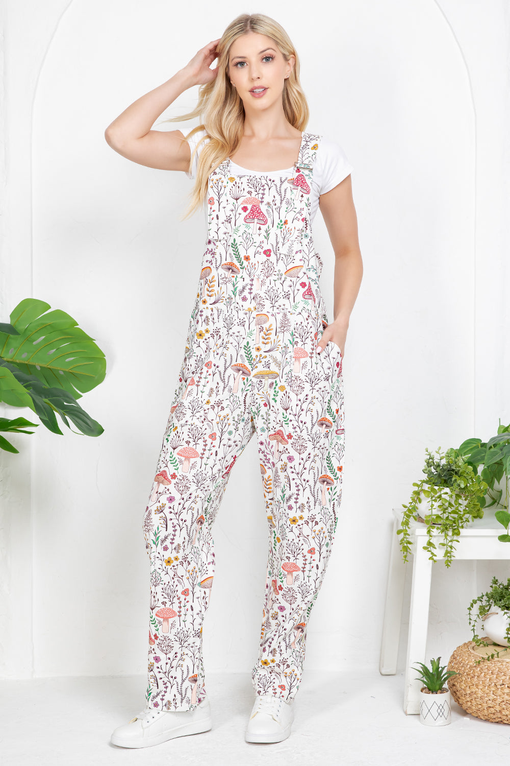 Floral Mushroom Overall