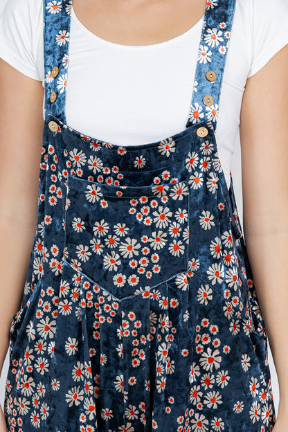 VINTAGE FLORAL VELVET OVERALL