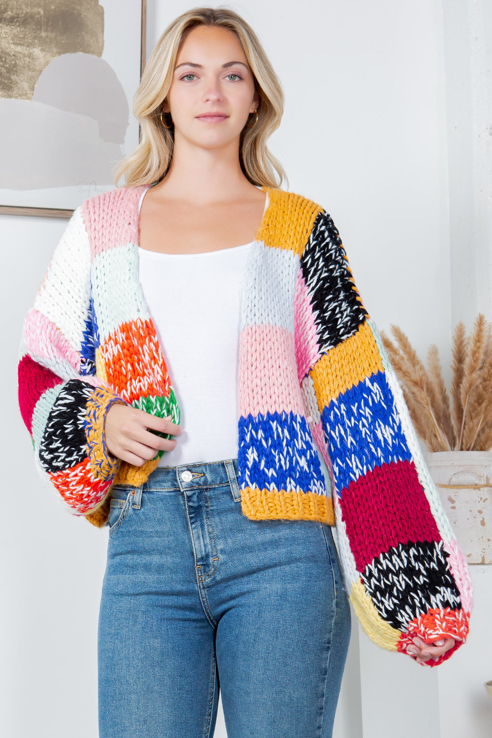 Patchwork Hand Knitted Cardigan