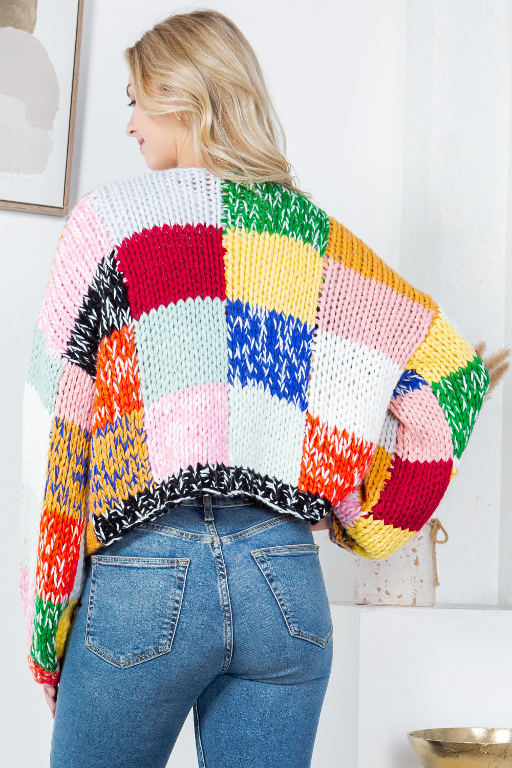 Patchwork Hand Knitted Cardigan