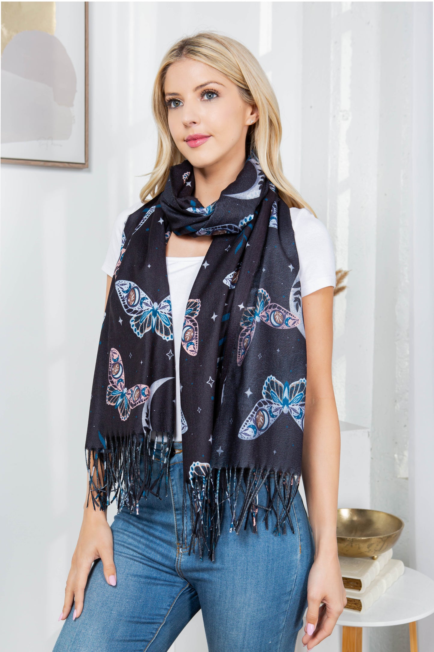 BUTTERFLY PRINT SCARF