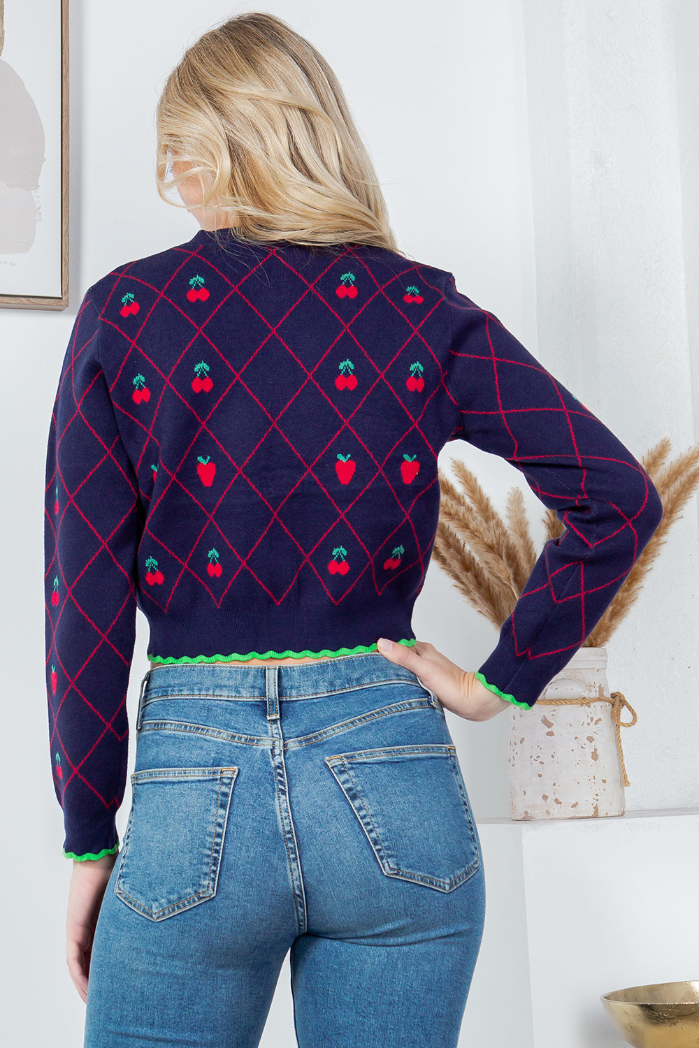 Retro Strawberry Cardigan