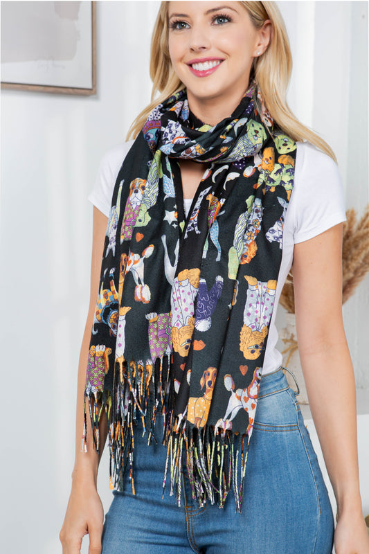 Dog Print Scarf