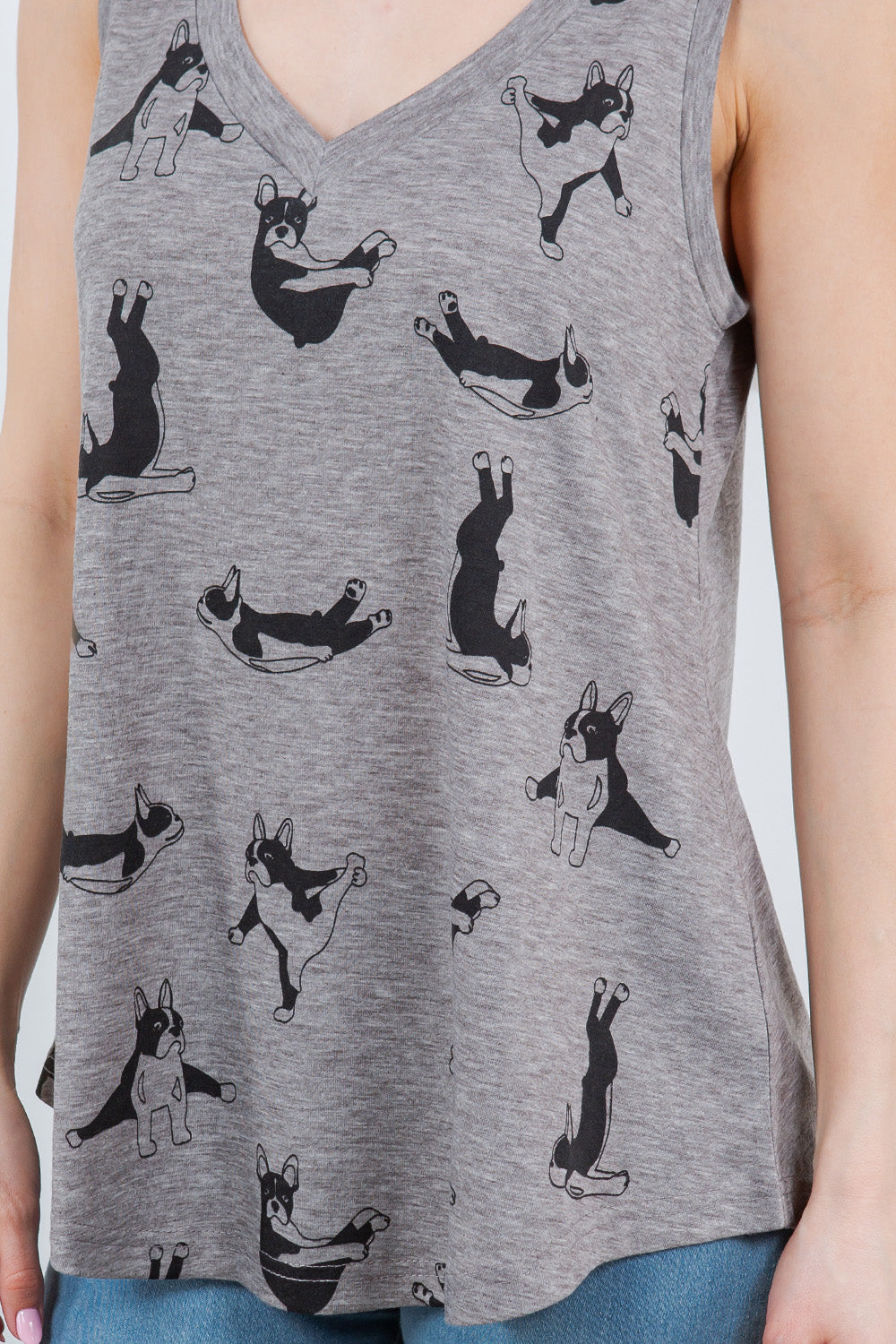 Yoga Dog V-Neck Flowy Top