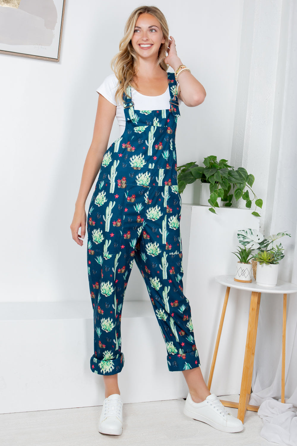 Retro Cactus Corduroy Overall