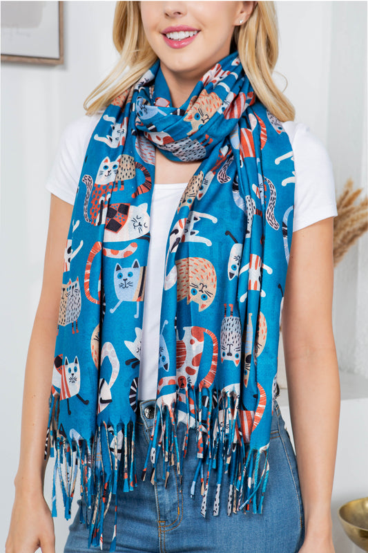 CAT PRINT SCARF