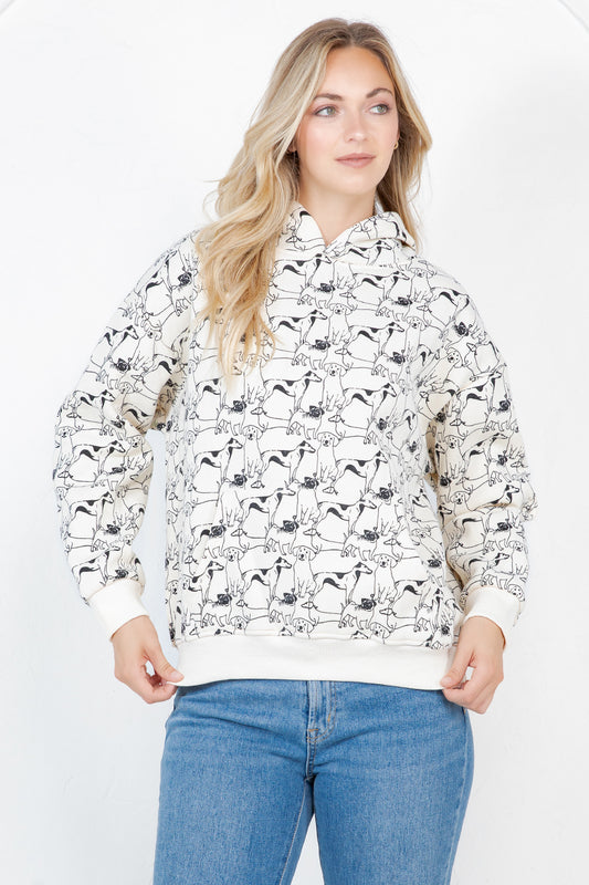 Dogs Pullover Fleece Hoodie