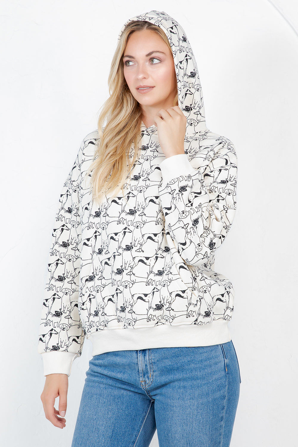 Dogs Pullover Fleece Hoodie