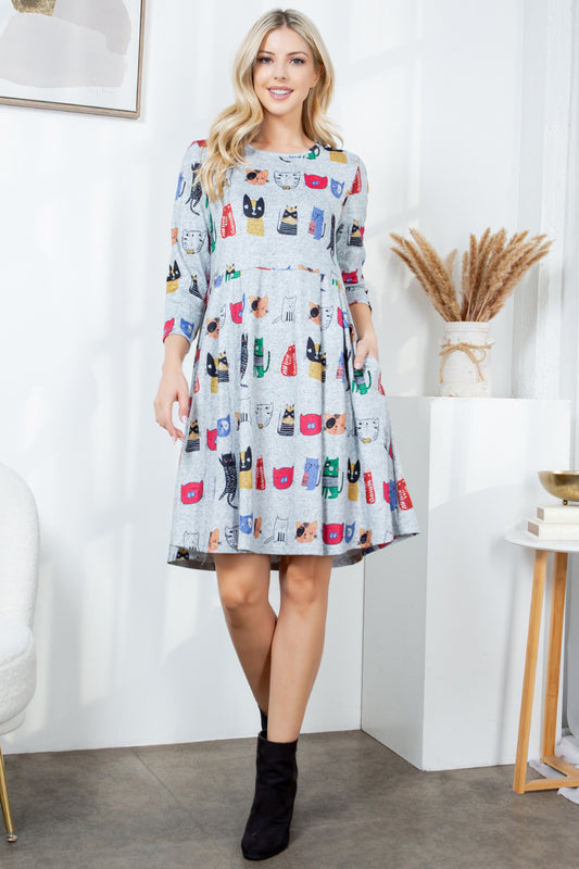 COMICAL CAT TUNIC DRESS