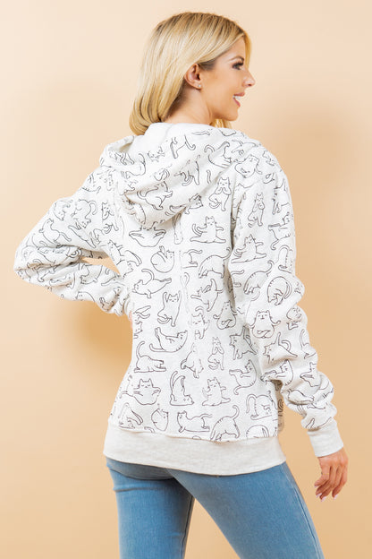 Cats Yoga Zipper Hoodie