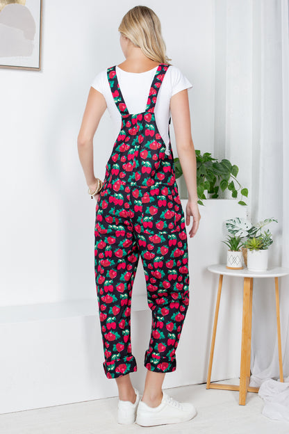 Retro Strawberry Corduroy Overall