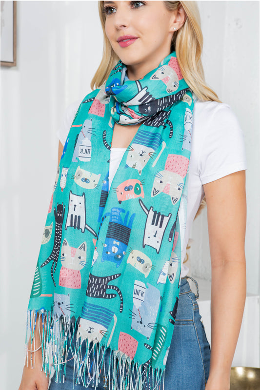 CAT PRINT SCARF