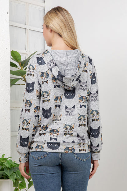 Cat Faces Pullover Hoodie