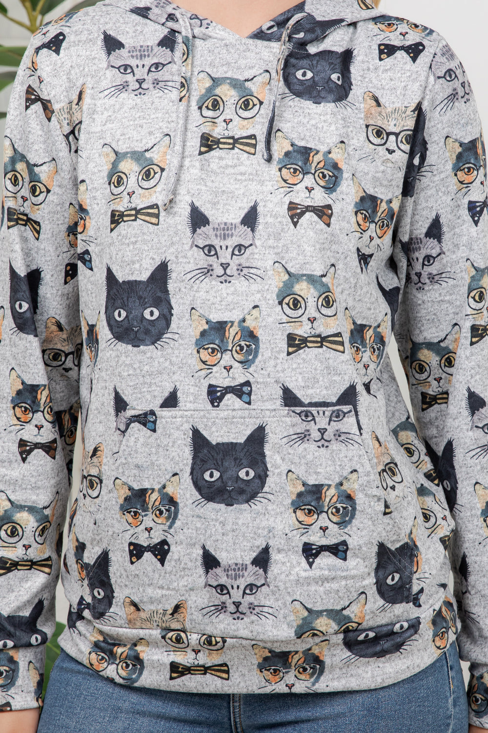 Cat Faces Pullover Hoodie