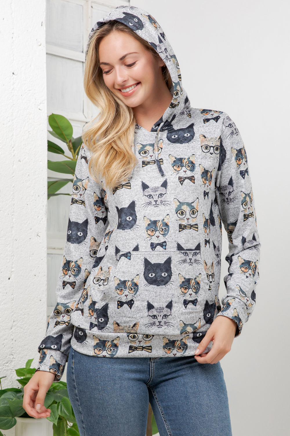 Cat Faces Pullover Hoodie