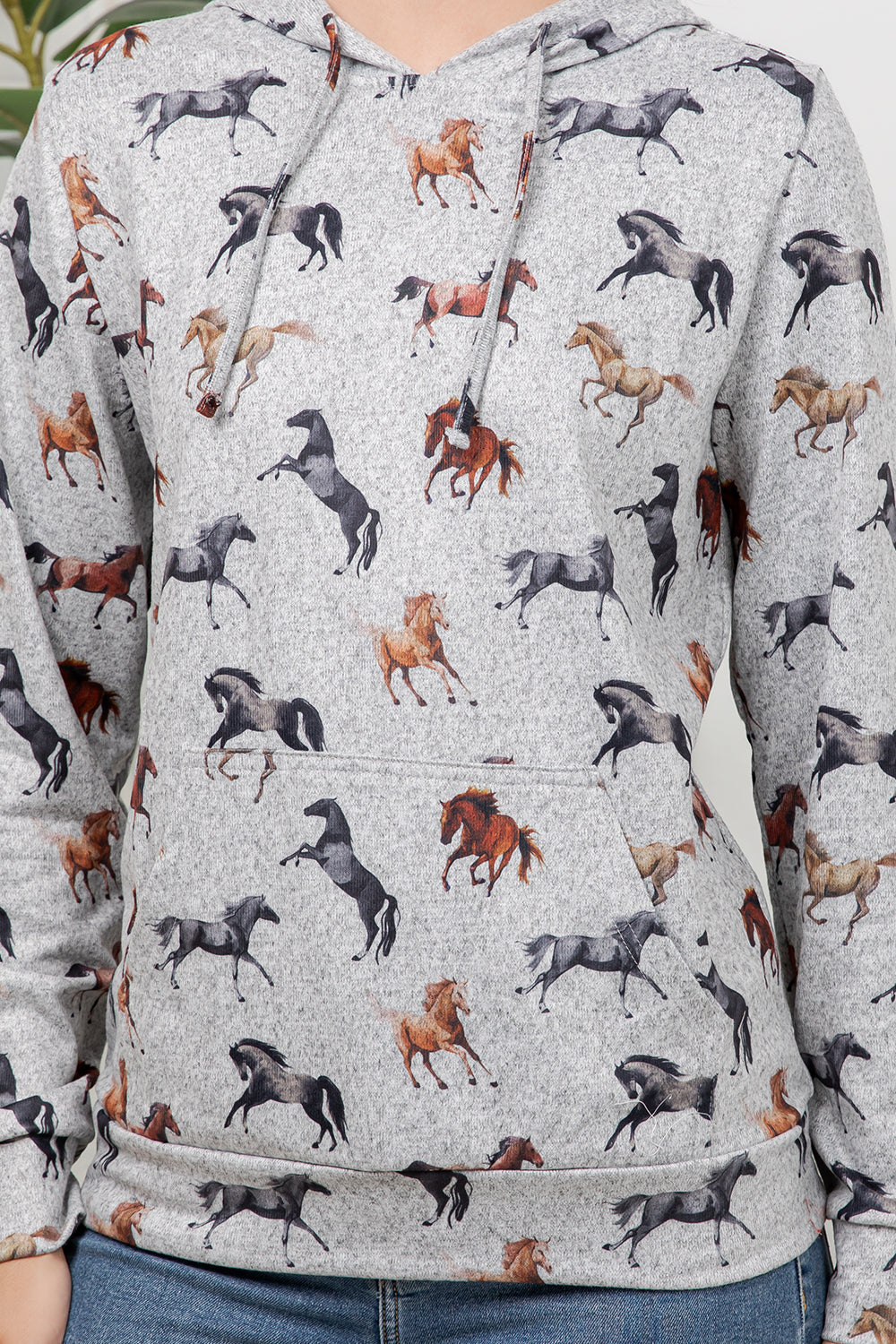 Horse Print Pullover Hoodie