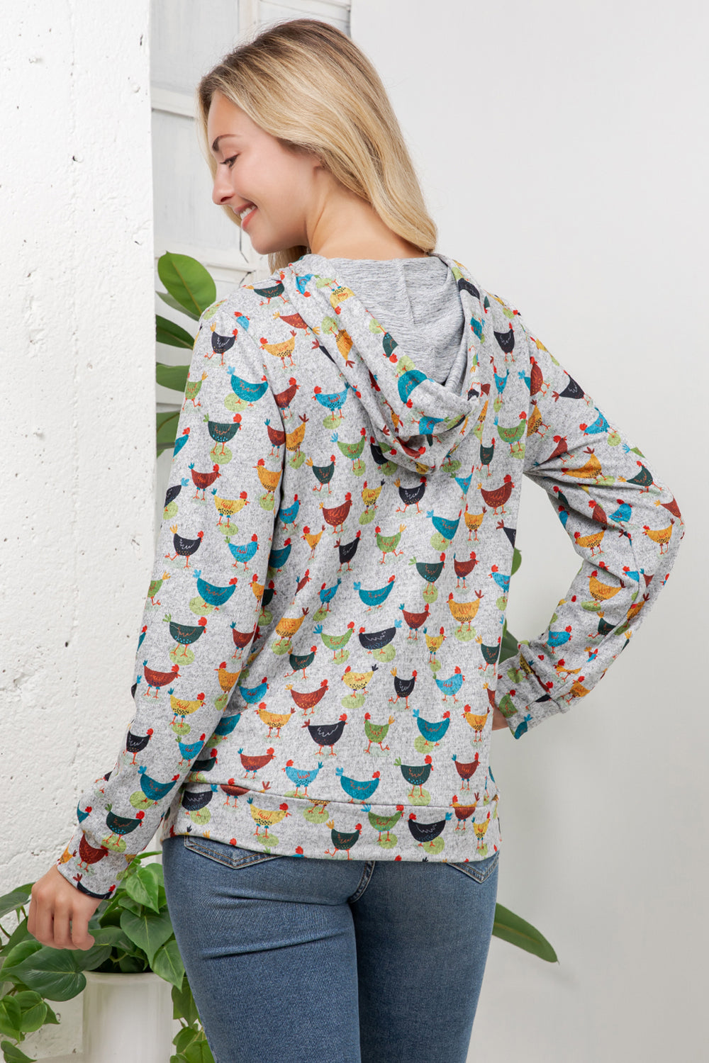 Colorful Chickens Pullover Hoodie