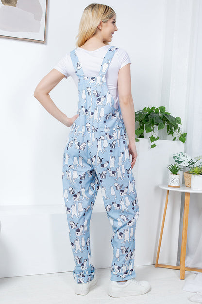 Dancing Cats Corduroy Plus Size Overall