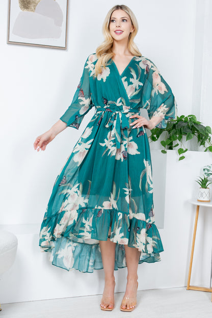 Butterfly Floral Boho Dress