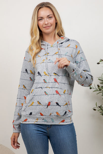 Birds on Wire Pullover Hoodie