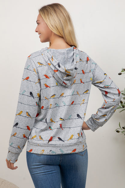 Birds on Wire Pullover Hoodie