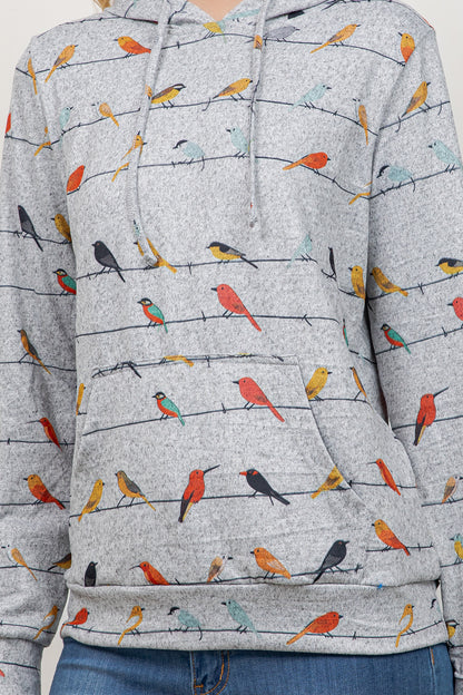 Birds on Wire Pullover Hoodie