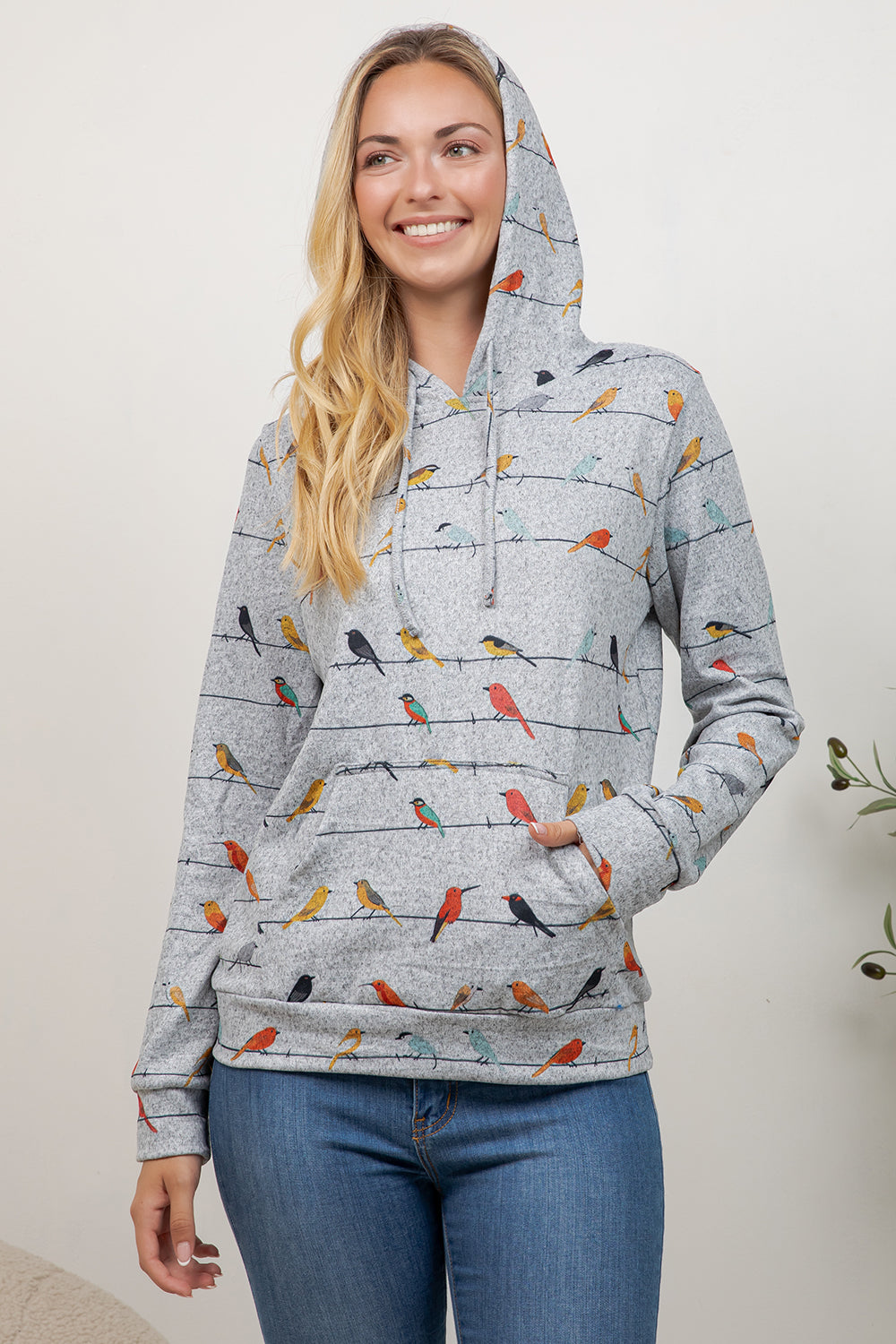 Birds on Wire Pullover Hoodie