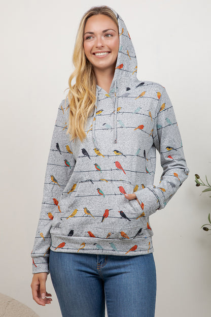 Birds on Wire Pullover Hoodie