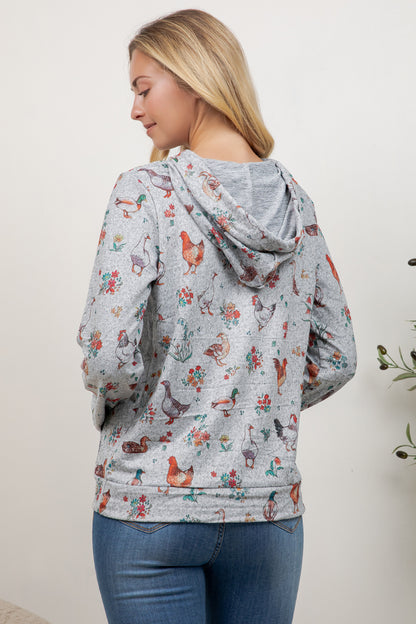 Chicken and Ducks Pullover Hoodie