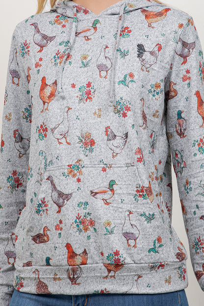 Chicken and Ducks Pullover Hoodie