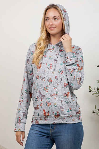 Chicken and Ducks Pullover Hoodie