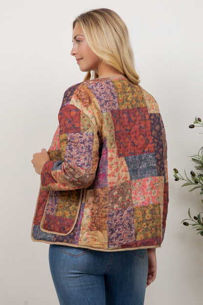 Boho Patch Quilted Jacket