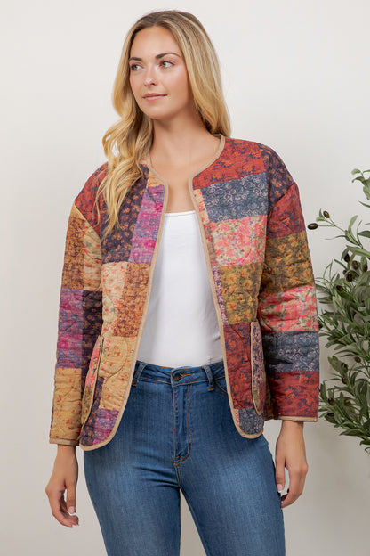Boho Patch Quilted Jacket