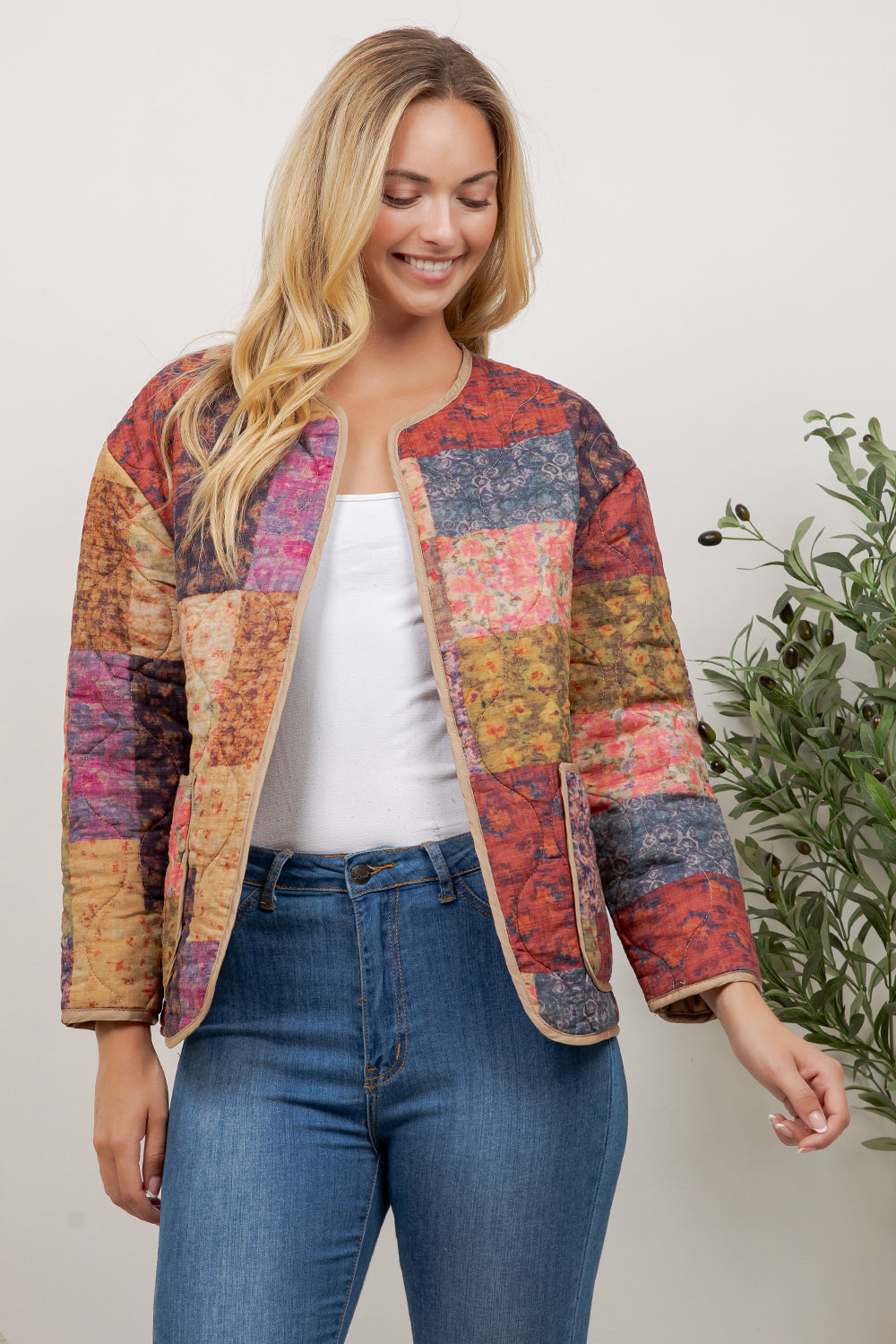 Boho Patch Quilted Jacket