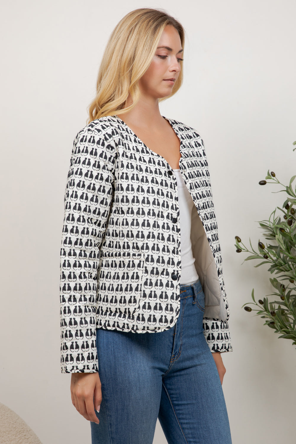 Cat Quilted Jacket