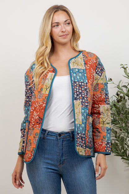 Boho Patch Quilted Jacket