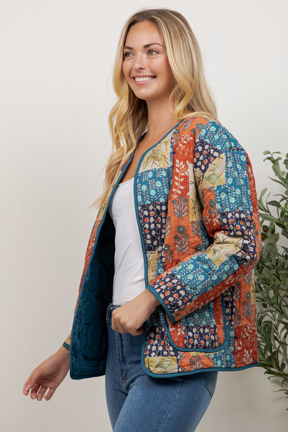 Boho Patch Quilted Jacket