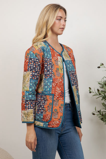Boho Patch Quilted Jacket